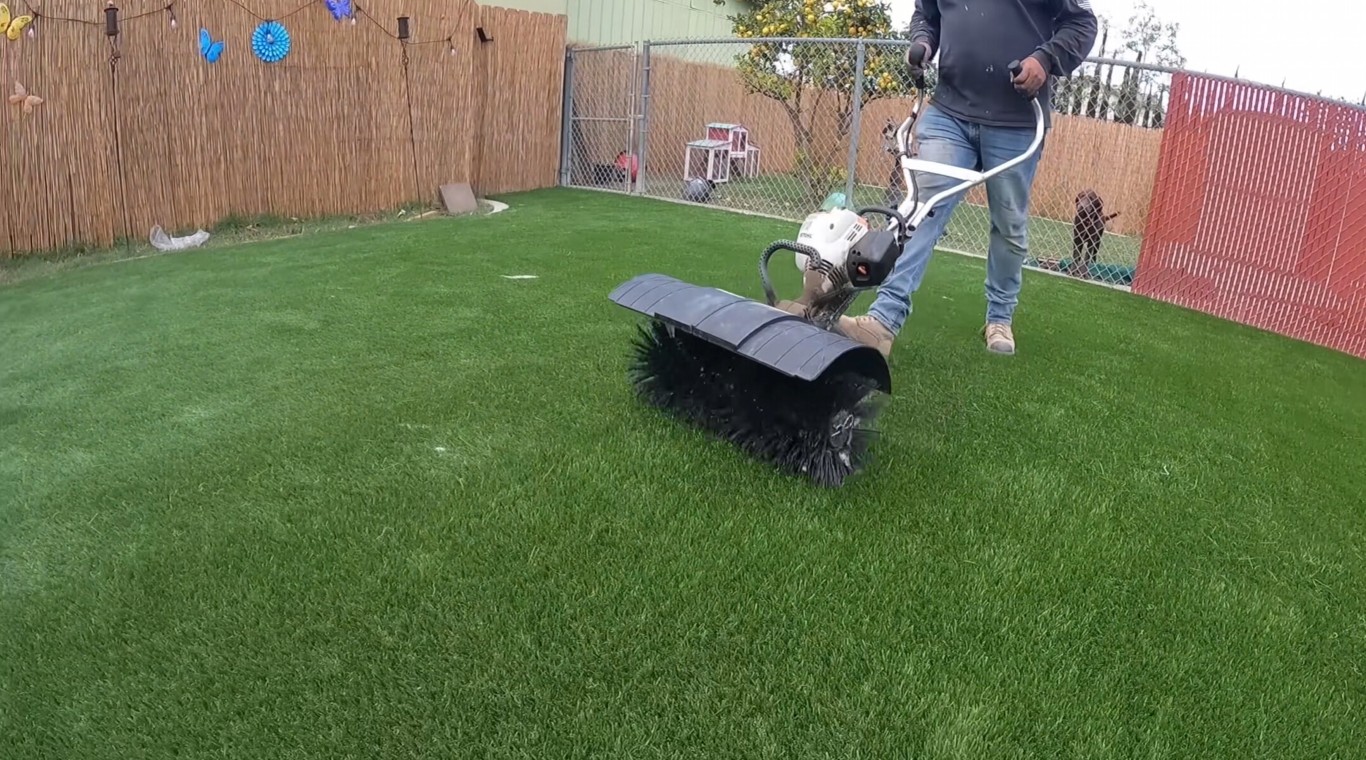 Professional artificial grass maintenance equipment in Rialto